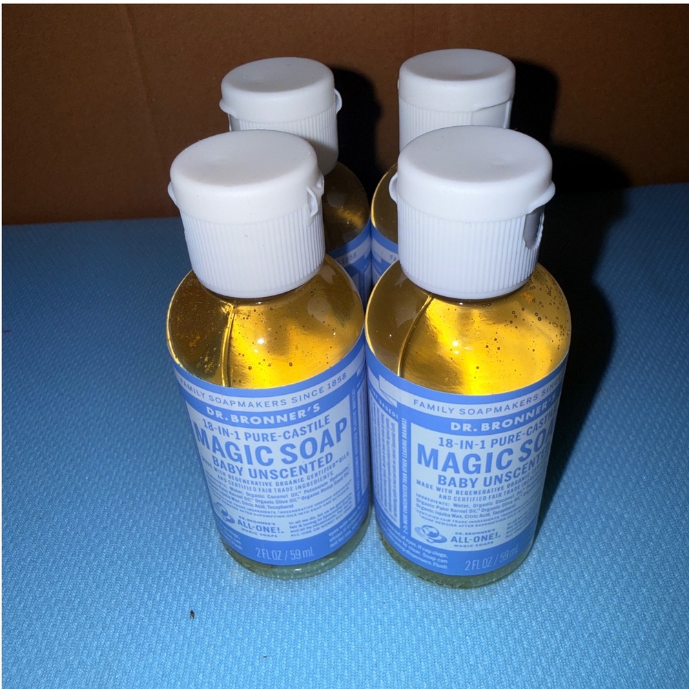 Dr. Bronner's Magic Soap Baby Unscented 4pk 2oz NEW Organic Castile Liquid Soap